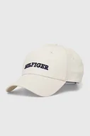 Czapki damskie - Tommy Hilfiger czapka z daszkiem bawełniana kolor biały z aplikacją - miniaturka - grafika 1