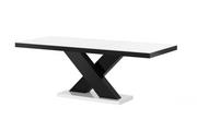 Stoły - Stół rozkładany XENON 160(208)x89 biały połysk/czarny połysk - miniaturka - grafika 1