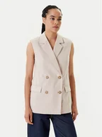 Kamizelki damskie - United Colors Of Benetton Kamizelka 29KBDJ00W Beżowy Regular Fit - miniaturka - grafika 1