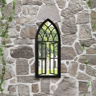 vidaXL Lustro ogrodowe, czarne, 70x30 cm, żelazne - Pozostałe ozdoby ogrodowe - miniaturka - grafika 1