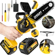 Inne - TEMU MINI PIŁA ŁAŃCUCHOWA AKUMULATOROWA PILARKA 8" DWA AKUMULATORY ZESTAW IMOUM - miniaturka - grafika 1