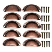 Zawiasy, okucia i inne akcesoria - 10 uchwytów w kształcie muszli do szuflad, szafek, mebli kuchennych, gałka do drzwi szafy w stylu retro, zakrzywiona, żelazna, 8,2 cm x 3,5 cm, kolor - miniaturka - grafika 1