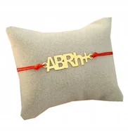 Bransoletki - Bransoletka SZNURKOWA GRUPA KRWI ABRh+ srebro 925 - miniaturka - grafika 1