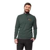 Bluzy męskie - Męska bluza polarowa Jack Wolfskin KOLBENBERG HZ M black olive - L - miniaturka - grafika 1