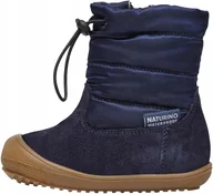 Śniegowce damskie - NATURINO ŚNIEGOWCE DZIECIĘCE GRANATOWE Z PASKIEM NA ŚCIĄGACZ 20 J0A - miniaturka - grafika 1