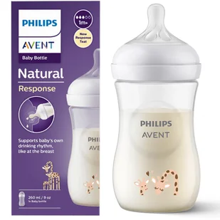 Philips Avent Butelka Natural Responsywna Dekorowana 260 ml 1m+ SCY903/66 RESPONSE - Butelki dla niemowląt - miniaturka - grafika 1