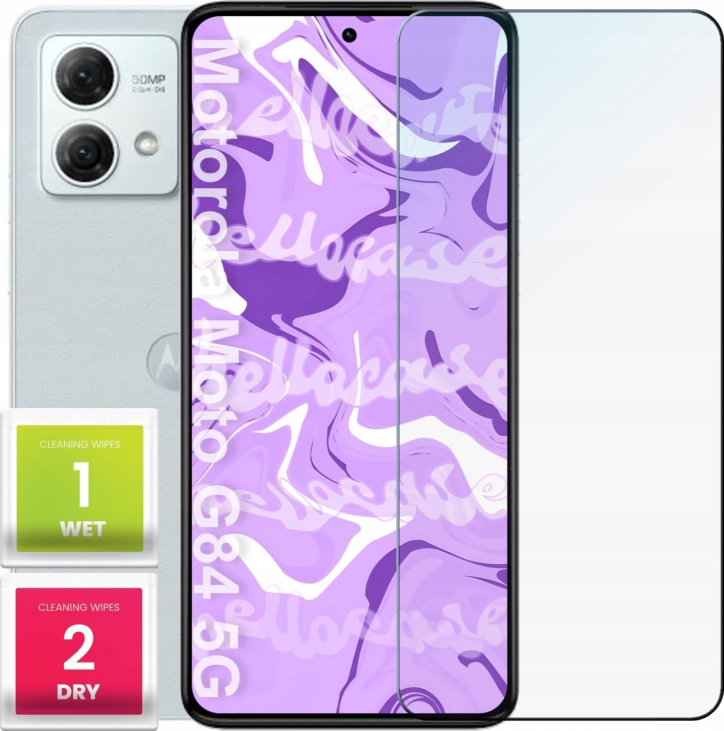 Hello Case Szkło Hartowane do Motorola Moto G84 5g szybka 9H, płaskie 2.5D, ochronne