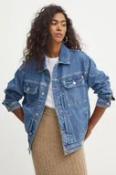 Kurtki damskie - Guess kurtka jeansowa damska kolor niebieski przejściowa oversize W4YN21 D5B65 - miniaturka - grafika 1