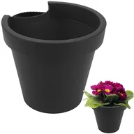 Donice - Vilde Doniczka Rynnowa Donica Wisząca Na Rynnę Zewnętrzna Ogrodowa Czarna 24 Cm - miniaturka - grafika 1