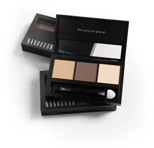 Nanobrow Eyebrow Powder Kit Light - Akcesoria i kosmetyki do stylizacji brwi - miniaturka - grafika 4