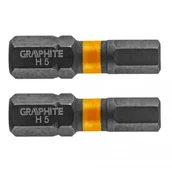 Wkrętarki - Graphite Bity udarowe HEX5 x 25 mm, 2 szt. TOP-56H508 - miniaturka - grafika 1
