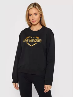 Bluzy damskie - Love Moschino Bluza W630646E 2288 Czarny Regular Fit - grafika 1