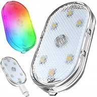 Akcesoria motoryzacyjne - LAMPKA 6 LED RGB DO SAMOCHODU OŚWIETLENIE WNĘTRZA DODTYKOWA BEZPRZEWODOWA - miniaturka - grafika 1