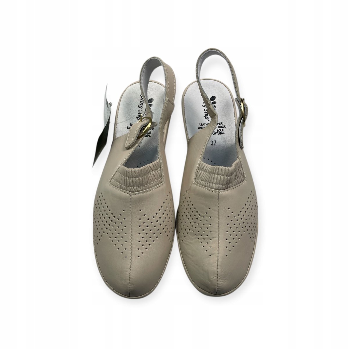 SPRING STEP Skórzane półbuty damskie beżowe R. 37