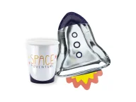 Dekoracje i nakrycia stołu na imprezę - Zestaw papierowy Kosmos - talerzyki i kubeczki - 24 szt. - miniaturka - grafika 1