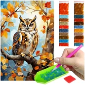 Zabawki kreatywne - Haft Diamentowy Diamond Painting mozaika sowa zestaw akcesoria - miniaturka - grafika 1