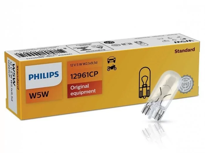 Żarówki Philips 12V 5W W5W T10 W2.1x9.5d, 10 szt.