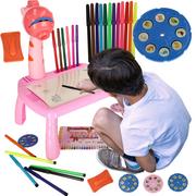 Zabawki kreatywne - Projektor rzutnik stolik stół do rysowania żyrafa różowa - miniaturka - grafika 1