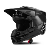 Kaski motocyklowe - Kask MX Alpinestars SM3 Solid Czarny BłyszczącyXS - miniaturka - grafika 1
