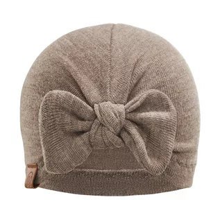 Czapeczki dla niemowląt - Turban merino - taupe 1-2 lata - grafika 1