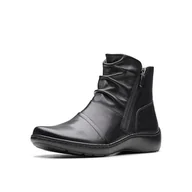 Botki damskie - Clarks Damskie botki Cora Pace, Czarna skóra, 37.5 EU - miniaturka - grafika 1