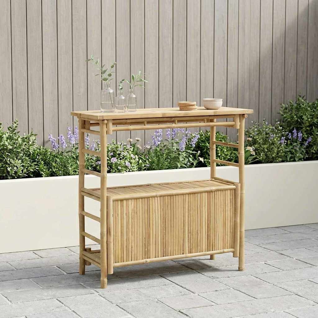 vidaXL Stół barowy na zewnątrz 110 x 50 x 105 cm Bambus