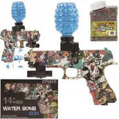 Zabawki militarne - PISTOLET ELEKTRYCZNY NA KULKI ŻELOWE WODNE GLOCK AUTOMAT LASER ZESTAW - miniaturka - grafika 1