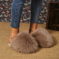 Kapcie damskie - TEMU Kobiece Eleganckie Kapcie Wsuwane - Antypoślizgowe Buty Domowe, Miękka Podeszwa TPR, Wygodne Obuwie na Cały Rok do Salonu, Sypialni, Biura - - miniaturka - grafika 1