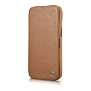 iCarer CE Premium Leather Folio Case skórzane etui iPhone 14 z klapką magnetyczne MagSafe brązowy (WMI14220713-BN) - Etui i futerały do telefonów - miniaturka - grafika 5
