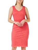 Sukienki - Gina Bacconi Damska rozciągliwa koronkowa sukienka z dekoltem w serek koktajlowa, pomarańczowo-czerwona, 14, Pomarańczowy Czerwony, 40 - miniaturka - grafika 1