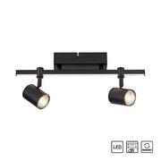 Lampy sufitowe - Spot sufitowy LED Barik, czarny, 2-punktowy - miniaturka - grafika 1