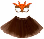 Dodatki do strojów karnawałowych - STRÓJ SARNA JELONEK SPÓDNICZKA TIULOWA BRĄZOWA + MASKA FILCOWA - miniaturka - grafika 1