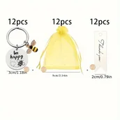 Inne - TEMU 36-pak stalowych breloczków do kluczy - Proste inspirujące breloczki do kluczy na upominki na przyjęcia, podziękowania dla nauczycieli, - miniaturka - grafika 1