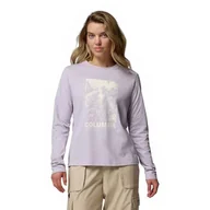 Koszulki i topy damskie - Columbia Damska koszulka z długim rękawem Rolling Bend Graphic Crew z długim rękawem, Lawendowa Perła, Niesamowite Wysokości, M - miniaturka - grafika 1