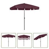 Parasole ogrodowe - The Living Store Parasol plażowy - bordowy - 200x125 cm - Parasol Ogrodowy - miniaturka - grafika 1