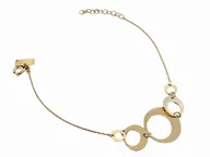 Bransoletki - Złota bransoletka 585 celebrytka ringi 1,76g bez cyrkonii wycinane kółka - miniaturka - grafika 1