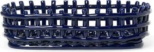 Kosz do przechowywania Ceramic owalny 15 x 30 cm niebieski - Pudła i pojemniki do przechowywania - miniaturka - grafika 1