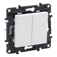 Wyłączniki światła i elektryczne - Niloe Step biały łącznik schodowy podwójny - miniaturka - grafika 1