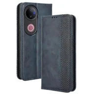 Portfele - Do vivo V50 5G Case Portfel Stojak Retro Texture Skórzany pokrowiec na telefon - niebieski Wielobarwny Blue - miniaturka - grafika 1