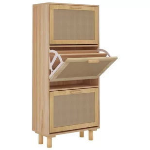 Lumarko Szafka na buty, brązowa, 52x25x115 cm, materiał drewnopochodny - Szafki na buty - miniaturka - grafika 3