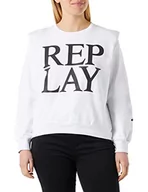 Bluzy damskie - Replay Bluza damska, 001 White, M - miniaturka - grafika 1