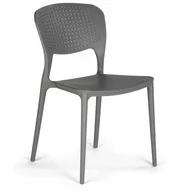 Krzesła - Plastikowe krzesło do jadalni EASY II, szare - miniaturka - grafika 1