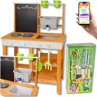 Zabawki AGD - Drewniana Błotna Kuchnia Zabawy na Świeżym Powietrzu ZABAWKI DO PIASKU ZLEWOZMYWAK KUCHNIA DLA DZIECI PREZENT + EBOOK - miniaturka - grafika 1