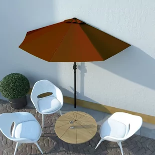 vidaXL Półparasol balkonowy, aluminium, terakota, 270x135x245 cm vidaXL - Parasole ogrodowe - miniaturka - grafika 1