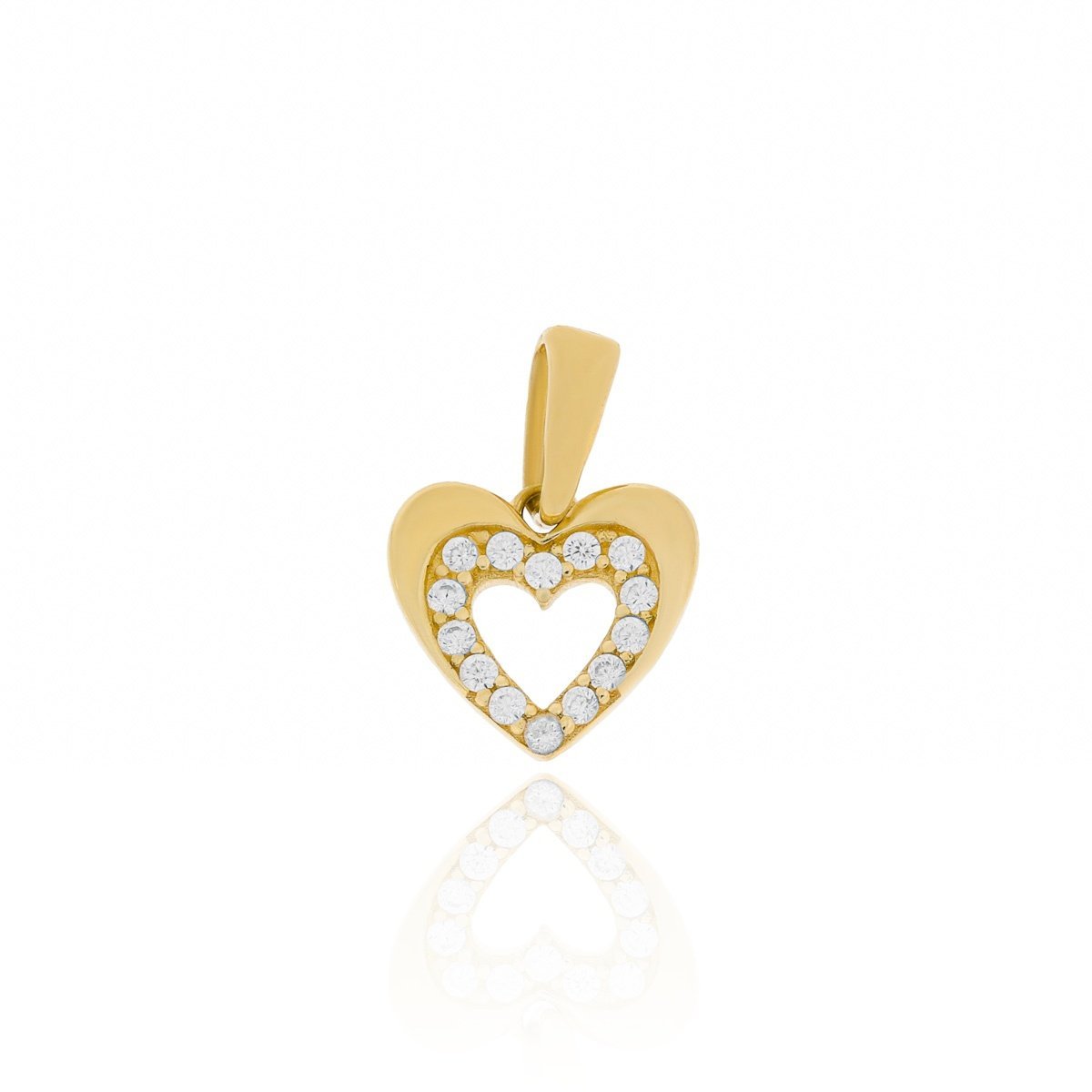 Złota zawieszka serduszko z cyrkoniami pr. 333