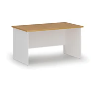 Biurka - Biurko proste PRIMO WHITE, 1400 x 800 mm, biały/buk - miniaturka - grafika 1