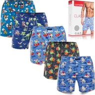 Majtki męskie - Cornette American bokserki męskie szerokie 3 pack XL Przewiewne, luźne, miękkie, śmieszne, klasyczne majtki męskie z bawełny, XL - miniaturka - grafika 1