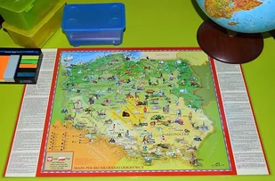 Polska dwustronna podkładka na biurko do ćwiczeń dla dzieci ArtGlob - Atlasy i mapy - miniaturka - grafika 3