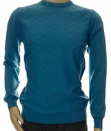 Swetry męskie - Strokers Klasyczny Elegancki Sweter Męski Z Bawełny 2Xl Xxl Morski - miniaturka - grafika 1