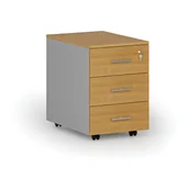 Szafki biurowe - Kontenerek biurowy mobilny PRIMO GRAY, 3 szuflady, szary/buk - miniaturka - grafika 1